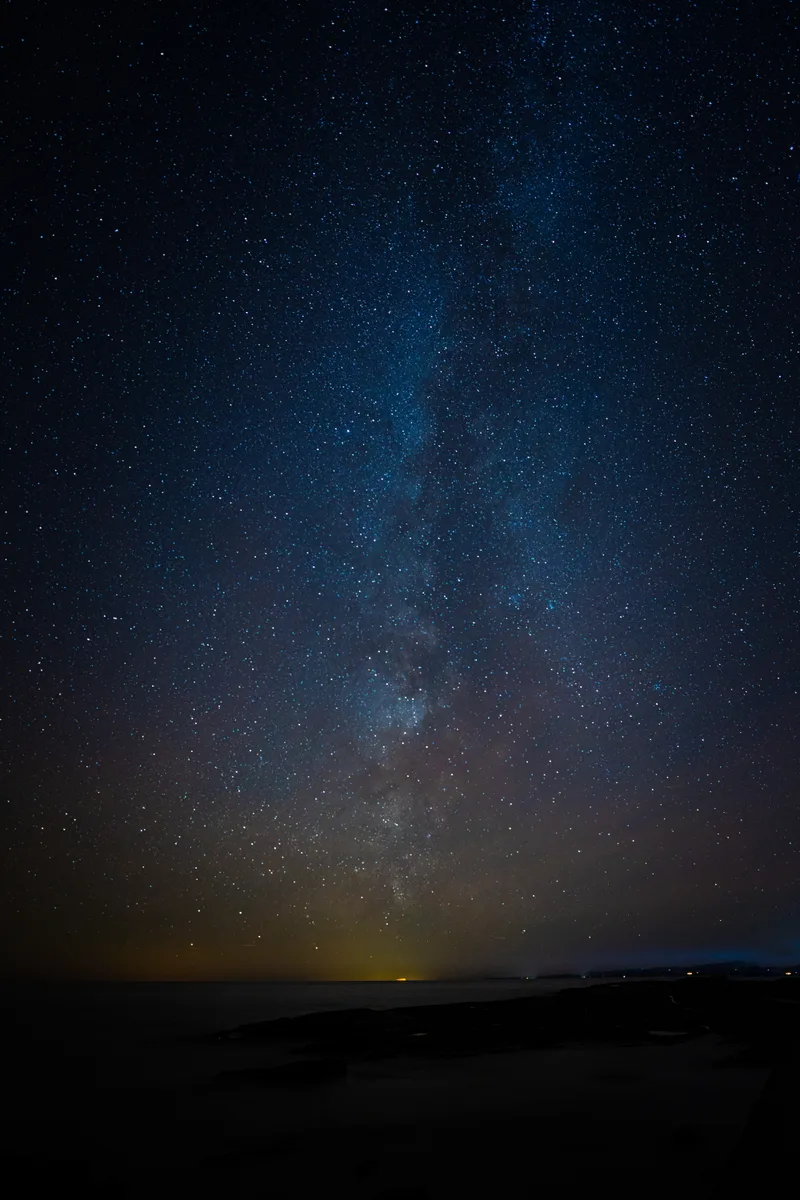milky way over silver bay on lake superior