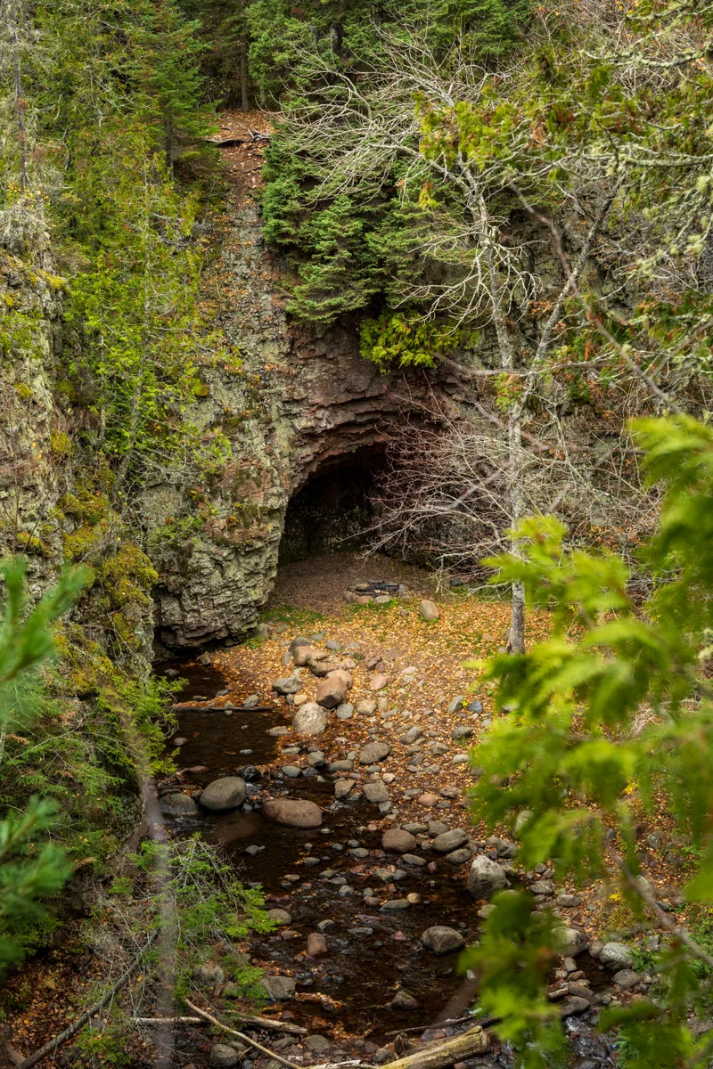 small canyon cave in northern minnesota