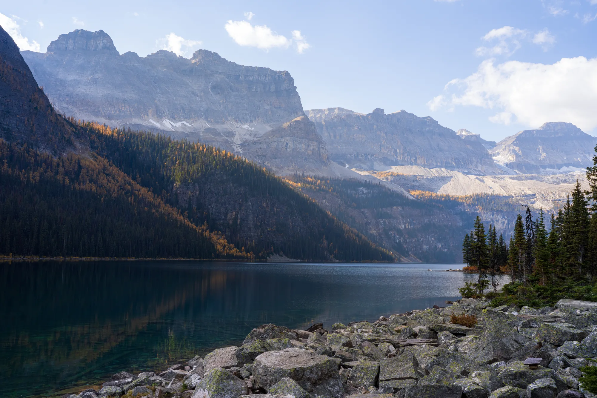 backcountry lake in the mountains of banff national park